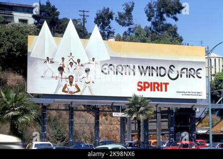 Cartellone per il Vento terrestre e il fuoco, Sunset Strip, Spirit, Los Angeles, CA, USA,1976 Foto Stock