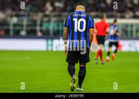 Milano, Italia. 26th Ott 2022. Lautaro Martinez del FC Internazionale visto durante la UEFA Champions League 2022/23 Group Stage - Gruppo C partita di calcio tra FC Internazionale e FC Viktoria Plzen allo Stadio Giuseppe Meazza. Punteggio finale; Inter 4:0 Viktoria Plzen. Credit: SOPA Images Limited/Alamy Live News Foto Stock