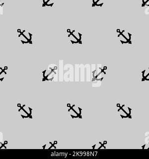 Modello di nave di ancoraggio senza cuciture. Sfondo vettoriale. Tessuto del bambino Illustrazione Vettoriale