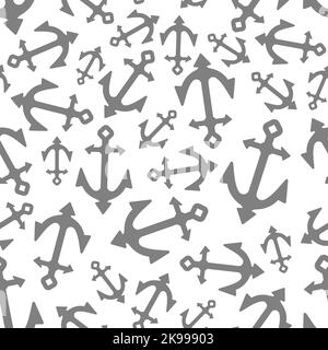 Modello di nave di ancoraggio senza cuciture. Sfondo vettoriale. Tessuto del bambino Illustrazione Vettoriale