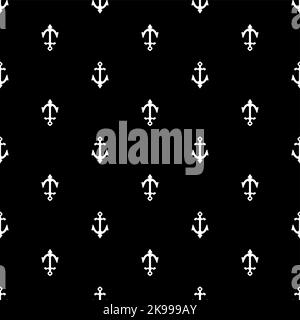 Modello di nave di ancoraggio senza cuciture. Sfondo vettoriale. Tessuto del bambino Illustrazione Vettoriale