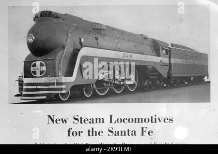 Atchison, Topeka e Santa Fe Railway, ATSF 3460 Blue Goose. Foto Stock