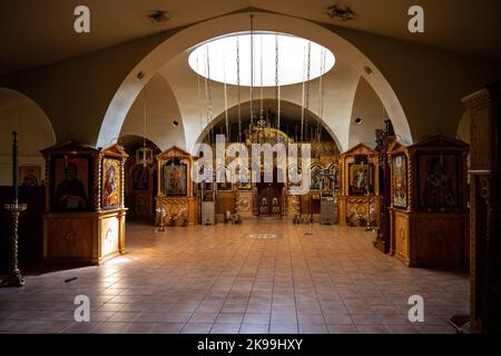 All'interno di una cappella del Monastero Greco Ortodosso di Sant'Antonio Foto Stock