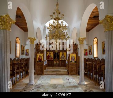 All'interno di una cappella del Monastero Greco Ortodosso di Sant'Antonio Foto Stock