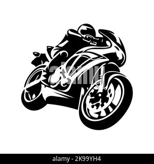 Design vettoriale logo moto. Grande logo motociclistico. Logo motociclistico. Illustrazione Vettoriale