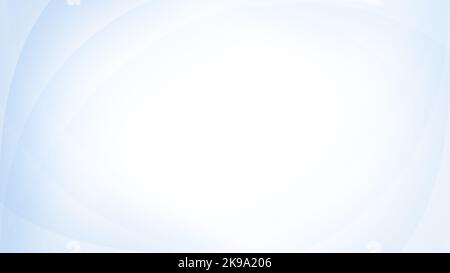 Linee curvilinee, ondulate e morbide di colore azzurro su sfondo bianco con spazio per la copia. Sfondo astratto con risoluzione 4K. Foto Stock