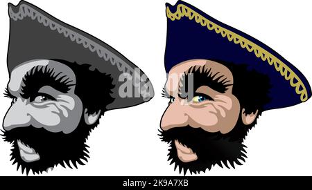 ritratto di un pirata in vettore Illustrazione Vettoriale
