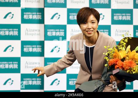 Tokyo, Giappone. 27th Ott 2022. NAO Kodaira Speed Skating : skater giapponese Nao Kodaira partecipa a una conferenza stampa e annuncia il suo ritiro a Tokyo, Giappone . Credit: AFLO SPORT/Alamy Live News Foto Stock