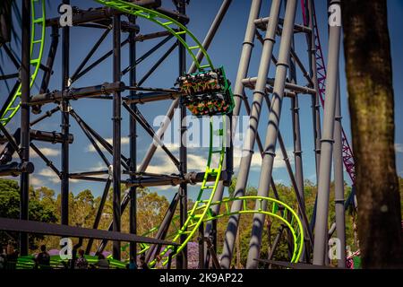 Gold Coast, Queensland, Australia - DC rivals brivido corsa al parco a tema Movie World Foto Stock