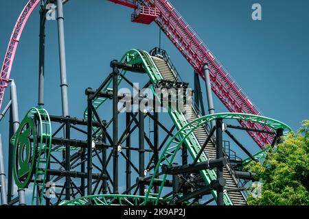 Gold Coast, Queensland, Australia - DC rivals brivido corsa al parco a tema Movie World Foto Stock