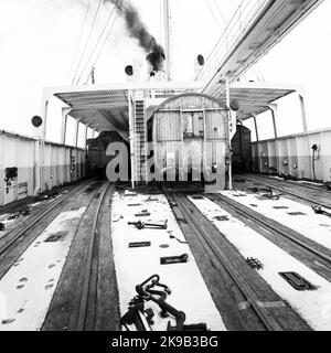 Il traghetto S/S Starke, Trelleborg. Costruito nel 1931 da Deutsche Werke, Kiel, Germania e consegnato alle Ferrovie di Stato, SJ, Malmö. Ha gestito principalmente il sentiero Trelleborg - Sassnitz. Inserito nel 1967 sul nuovo percorso ferroviario tra Värtahamnen a Stoccolma e Naantali fuori Turku Foto Stock