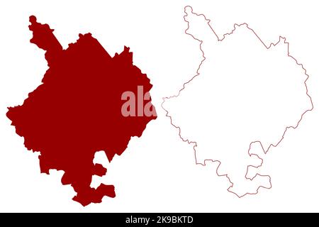 Huntingdonshire Distretto non metropolitano (Regno Unito di Gran Bretagna e Irlanda del Nord, contea cerimoniale Cambridgeshire o Cambs, Inghilterra) m Illustrazione Vettoriale