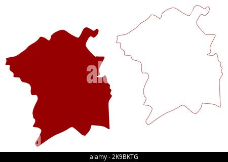 Città di Cambridge e distretto non metropolitano (Regno Unito di Gran Bretagna e Irlanda del Nord, contea cerimoniale Cambridgeshire o Cambs, Inghilterra Illustrazione Vettoriale