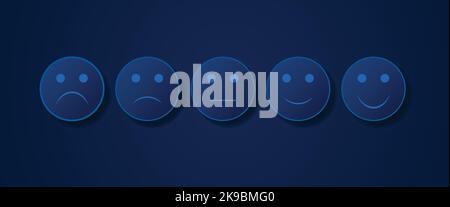 Valutazione a cinque stelle concetto Customer Review. Feedback del cliente Illustrazione Vettoriale