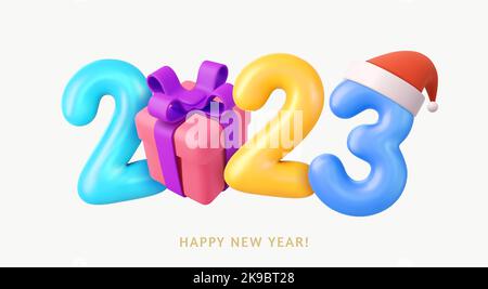 Felice anno nuovo 2023. Illustrazione Vettoriale