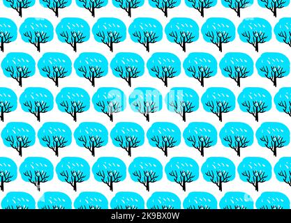 Ripetizione senza giunture fatta di alberi, stile piatto vettoriale Illustrazione Vettoriale