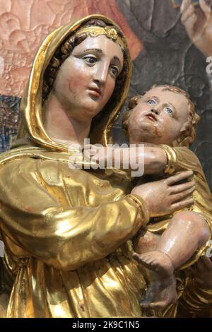 Vierge à l'Enfant. Eglise Saint-Gervais et Saint-Protais. Saint-Gervais-les-Bains. Alta Savoia. Auvergne-Rhône-Alpes. Francia. Foto Stock