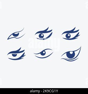 hawk eyeball icones vettore. linea creativa uccello e occhio Illustrazione Vettoriale