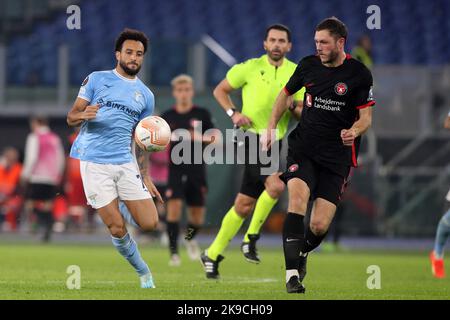 Roma, Italia. 27th Ott 2022. Roma, Italia 27.10.2022: In azione durante la UEFA Europe League 2022-2023, Group F - SS matchday 5, partita di calcio tra SS Lazio e FC Midtjylland allo Stadio Olimpico di Roma. Credit: Independent Photo Agency/Alamy Live News Foto Stock