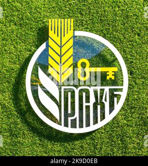 Samara, Russia - 24 settembre 2022: Logo Rosselkhozbank. Banca agricola russa Foto Stock