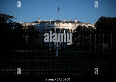 Washington, Stati Uniti. 27th Ott 2022. Una visione generale della Casa Bianca, a Washington, DC, giovedì 27 ottobre, 2022. (Graeme Sloan/Sipa USA) Credit: Sipa USA/Alamy Live News Foto Stock