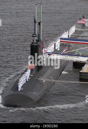 Sottomarino di attacco nucleare di classe Virginia USS North Carolina (SSN 777) U.S. Navy Foto Stock