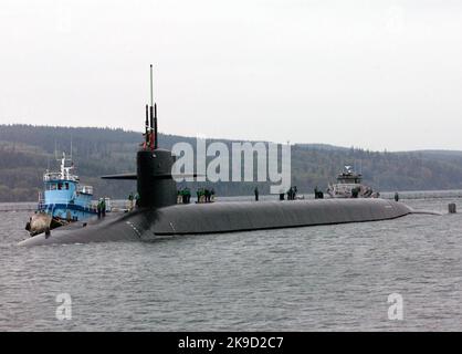 La USS Louisiana (SSBN743) US Navy USS Louisiana (SSBN-743) è la 18th e ultima nave della classe Ohio della flotta statunitense di sottomarini missilistici balistici a propulsione nucleare. Foto Stock