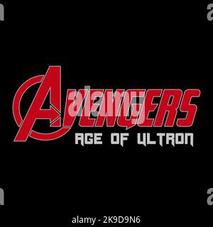 Avengers Age of Ultron. Marvel Cinematic Universe è una serie di media americani e un universo condiviso incentrato su una serie di film di supereroi prodotti Illustrazione Vettoriale