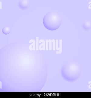 Astratto liquido cerchi colore viola chiaro sfondo. Modello quadrato con 3D forme sferiche per i social media. Sfondo creativo e minimale con Illustrazione Vettoriale