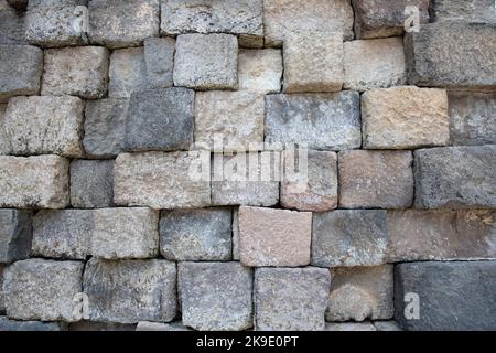 Indonesia, Java, Borobudur. Il più grande monumento buddista del mondo, circa 780-840 d.C. Dettaglio del blocco di pietra. Patrimonio dell'umanità dell'UNESCO. Foto Stock