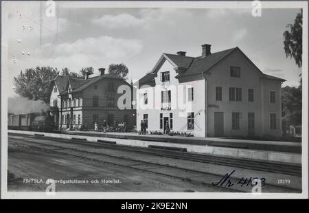 Stazione di Fritsla e hotel. Foto Stock