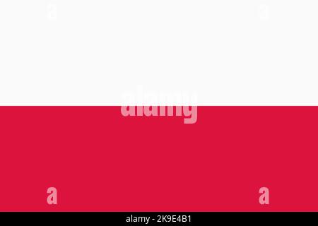 Bandiera della Polonia. Bandiera nazionale polacca e simbolo patriottico. Colori ufficiali. Illustrazione piatta. Foto Stock