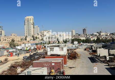 Jerusalem Gateway progetto in costruzione nel mese di agosto 2022. Gerusalemme, Israele. Foto Stock