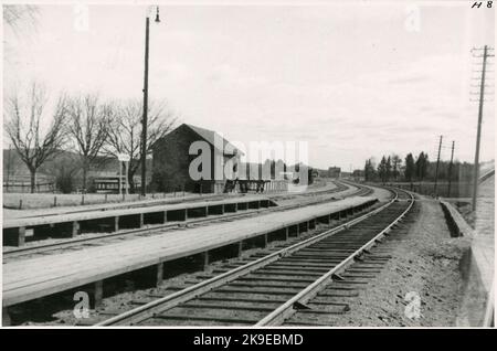 Il cortile alla stazione di Lottefors. Foto Stock