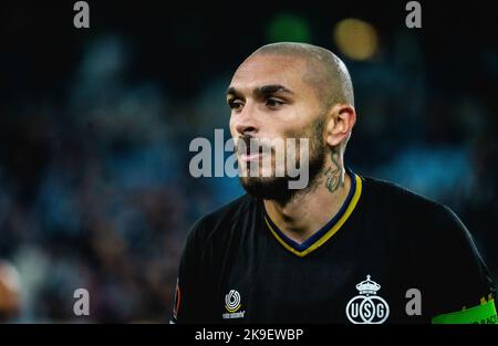 Malmoe, Svezia. 27th Ott 2022. Teddy Teuma (10) di Union SG visto durante la partita della UEFA Europa League tra Malmo FF e Union Saint-Gilloise allo stadio Eleda di Malmö. (Photo Credit: Gonzales Photo/Alamy Live News Foto Stock