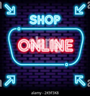 Acquista preventivo Neon online. Luce al neon colorata. Arte leggera Illustrazione Vettoriale