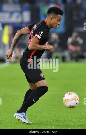 Roma, Lazio. 27th Ott 2022. Paulinho del FC Midtjylland durante la partita della UEFA Europa League tra SS Lazio e Midtjylland allo stadio Olimpico di Roma, 27th ottobre 2022. (Foto di credito AllSHotLive/Sipa USA) Credit: Sipa USA/Alamy Live News Foto Stock