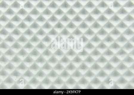 Struttura quadrata in schiuma bianca con piccole scanalature e sporcizia Foto Stock