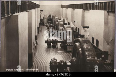 Centrale elettrica di Porjus, sala macchine. Foto Stock