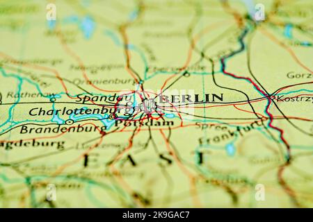 Mappa di Berlino, Germania Foto Stock