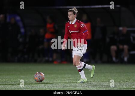 HAYLEY LADD del Manchester United durante la partita della fa Women's League Cup tra il Durham Women FC e il Manchester United a Maiden Castle, Durham City, mercoledì 26th ottobre 2022. (Credit: Marco Fletcher | NOTIZIE MI) Credit: NOTIZIE MI & Sport /Alamy Live News Foto Stock