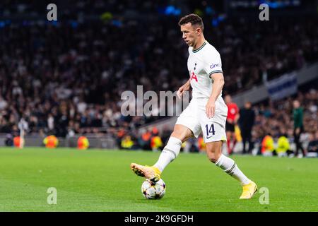 Londra, Inghilterra, 26th ottobre 2022: Ivan Perišić di Tottenham Hotspur in azione durante la partita di calcio della UEFA Champions League (Gruppo D - Giornata 5 del 6) tra Tottenham Hotspur e Sporting Lisbon allo stadio Tottenham Hotspur di Londra, Inghilterra. (Sarà Palmer/SPP) Foto Stock