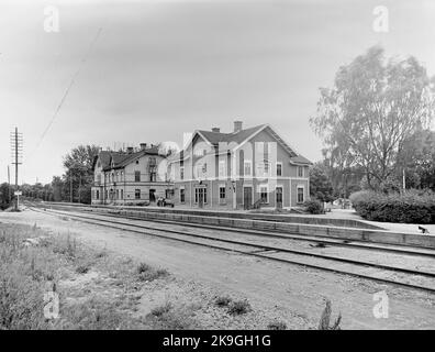Fritsla stazione ferroviaria e hotel ferroviario. Foto Stock