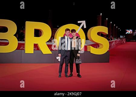 22 ottobre 2022, Roma, RM, Italia: Gli ospiti sono presenti nel tappeto rosso del film ''Bros'' al 17th° Festival di Roma all'Auditorium Parco della Musica. (Credit Image: © Gennaro Leonardi/Pacific Press via ZUMA Press Wire) Foto Stock