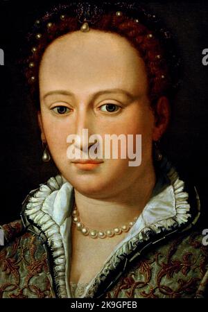 Ritratto di Bianca cappello 1570-1575 di Alessandro Allori, (Firenze 1535 – 1607) , Firenze, Italia. ( Mistress of Francesco i de Medici matrimonio 1957 divenne Granduchi di Toscana.) Foto Stock