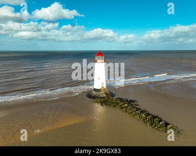 Fotografia aerea di Point of Ayr Lighthouse Foto Stock