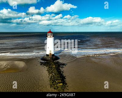Fotografia aerea di Point of Ayr Lighthouse Foto Stock