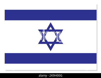 Bandiera di Israele. Simbolo nazionale israeliano in colori ufficiali. Icona modello. Sfondo vettoriale astratto Illustrazione Vettoriale