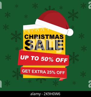 Allegro Natale promozione poster illustrazione vettore. Illustrazione Vettoriale