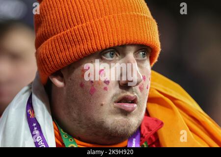 Leeds, Regno Unito. 28th Ott 2022. Ireland Fans durante la Coppa del mondo di Rugby 2021 Gruppo C partita Nuova Zelanda vs Irlanda a Headingley Stadium, Leeds, Regno Unito, 28th ottobre 2022 (Photo by Mark Cosgrove/News Images) Credit: News Images LTD/Alamy Live News Foto Stock